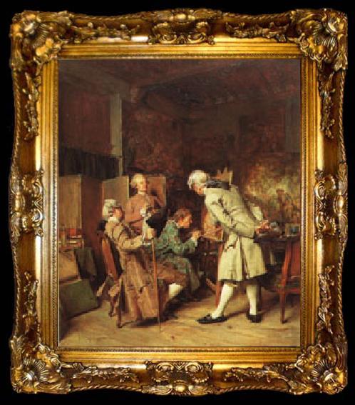 framed  Ernest Meissonier The Lovers of Painting, ta009-2